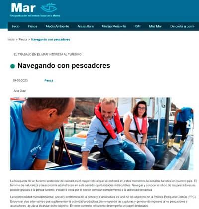 www.pechetourisme-espagne.fr Nouvelles et reportages de Revue Mar del Instituto Social de la Marina (ISM) sur Pêchetourisme Espagne (Pescaturismo)